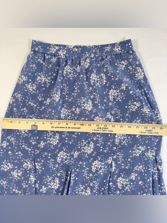 Uniqlo Floral Maxi Skirt Blue White Ditsy Print Elastic Waist Size Small - Picture 7 of 10